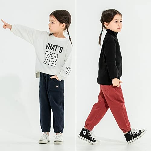 MİNİ PANDA Yürümeye Başlayan Pantolon,Küçük Kızlar Pantolon 2T-6T,Küçük Çocuklar Streç Kumaş Pantolon 2'li paket