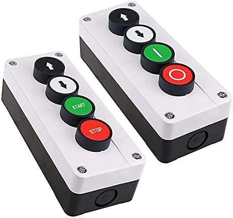 NDJQY 22mm Düğme Anahtarı Beyaz Kontrol Su Geçirmez Anahtar Kutusu 4 Delik Ok Durdurma Düğmesi Endüstriyel Kontrol