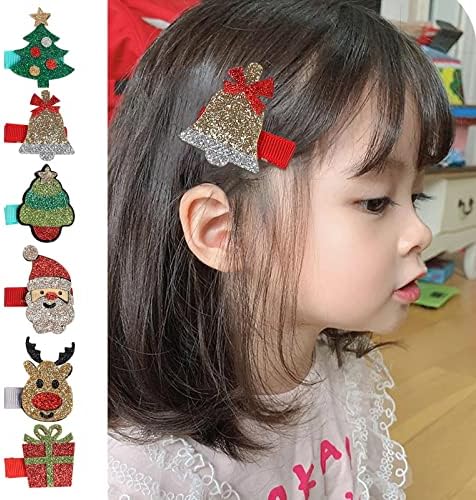 Noel çocuk Saç Tokası Noel Ağacı Elks Sequins Bebek Kenar Klipsi 6 Renkler Noel Headdress Saç Klipleri Bebek Kızlar
