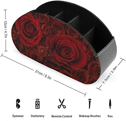 Kırmızı Güller Uzaktan Kumanda Tutucu deri masa düzenleyici Ofis Malzemeleri için Uzaktan Kumanda