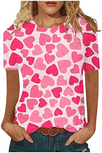 Sevgililer Gömlek Kadınlar için Sevimli Grafik Tees Casual Uzun Kollu Crewneck Tişörtü Kazak Tops Sevimli Giysiler