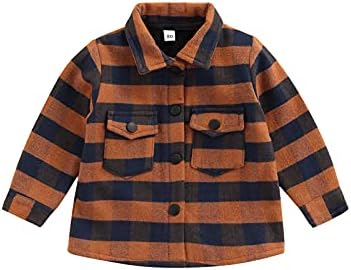 Toddler Bebek Kız Erkek Ceket Uzun Kollu Kadife Ekose Düğme Aşağı yakalı tişört Ceket Unisex Bebek Sonbahar Kış Giysileri