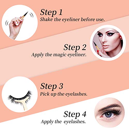 Sahte Kirpik için Davocy Manyetik Eyeliner, Yapıştırıcıya Gerek Yok, Hassas Gözler için Uygun, Su geçirmez ve yağ