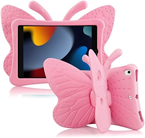 3D Sevimli Kelebek Kanatları Hafif EVA Köpük Kickstand Darbeye Dayanıklı Tam Koruyucu Kapak için Kız Apple iPad Hava