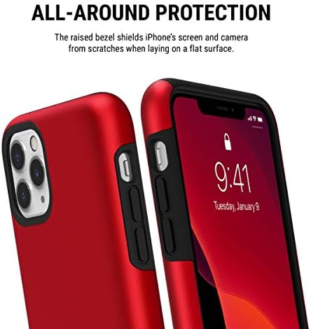 Incipio DualPro Çift Katmanlı Kılıf Apple iPhone 11 Pro Max Esnek Şok Emici Damla Koruma Yanardöner Kırmızı / Siyah