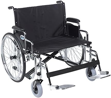 Drive Medical STD26ECDDA-SF Sentra Ec Ağır Hizmet Tipi Ekstra Geniş Tekerlekli Sandalye, Siyah