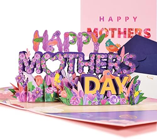 IKSAMY Anneler Günü Kartları, Pop Up Kartları Çiçekler Aşk tebrik hediyesi, Anne, Nana, Eş, Kız, Büyükanne için Mesaj