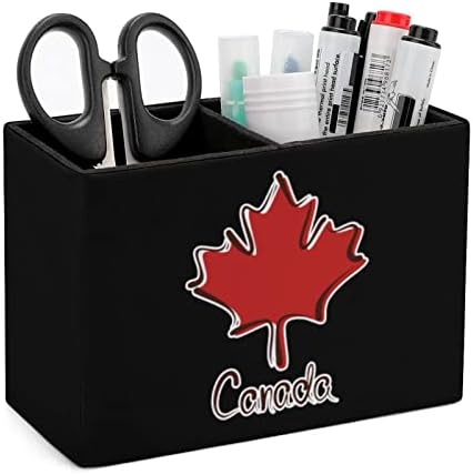 Kanada Akçaağaç Bırakın PU Deri kalem Sahipleri Çok Fonksiyonlu Kalem Kupası Konteyner Desen masa düzenleyici Ofis