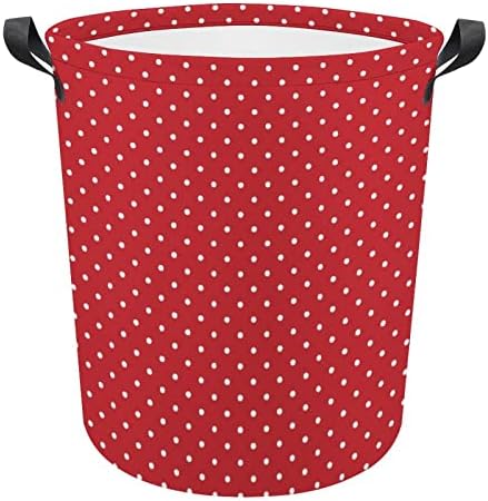 Kırmızı noktalar Noel çamaşır sepeti katlanabilir saklama kutusu sepet çanta elbise sepetleri ev yurt için