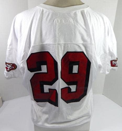 2002 San Francisco 49ers Ahmed Plummer 29 Oyunu Yayınlandı Beyaz Antrenman Forması 1-İmzasız NFL Oyunu Kullanılmış