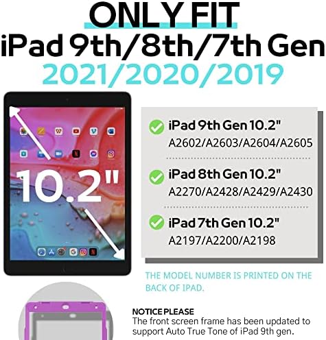 PEPKOO Çocuklar iPad kılıfı 9th 8th 7th Nesil 10.2 inç 2021 2020 2019 – Hafif Esnek Darbeye Dayanıklı, Katlanır Kolu