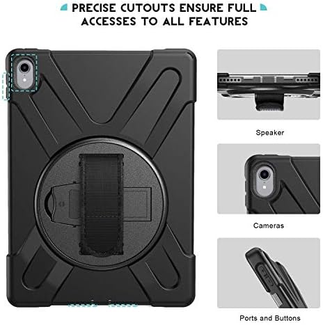 ProCase Siyah iPad Pro 11 360 Derece Dönebilen Kickstand Durumda 2018 Eski Model Paketi ile iPad Pro 11 Temperli Cam