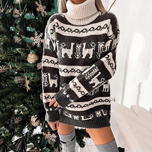 Noel Elbiseler Kadınlar için Soğuk Omuz Uzun Kollu Elbise A-line Kokteyl Tatil Parti Flare Elbise