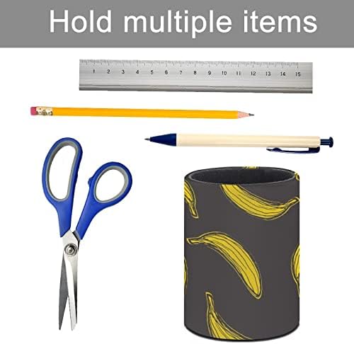 Sarı Muz PU Deri kalem Sahipleri Yuvarlak Kalem Fincan Konteyner Desen masa düzenleyici Ofis Ev İçin