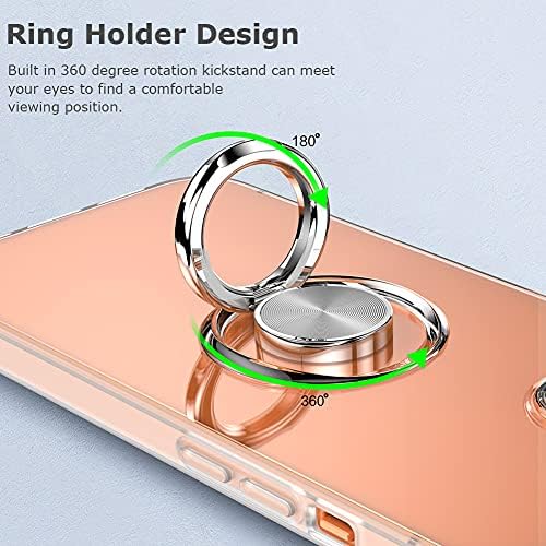 WATACHE iPhone 13/14 Kılıf ile uyumlu, Crystal Clear Slim Fit Koruyucu Telefon Kılıfı Kapak ile [halka Tutucu Kickstand]