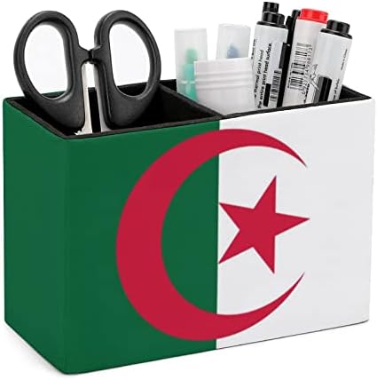 Cezayir bayrağı PU Deri kalem Sahipleri Çok Fonksiyonlu Kalem Kupası Konteyner Desen masa düzenleyici Ofis Ev İçin